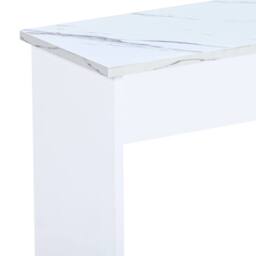 BTM Artificial Marble Dining Set with 2 Benches, Small Space in White - thumbnail 8