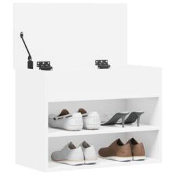 Berkfield Home Shoe Bench White 60x30x45 cm Engineered Wood - Size: 60 x 30 x 45 cm - thumbnail 1