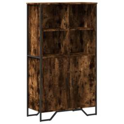 Berkfield Home Highboard Smoked Oak 79.5x35.5x137.5 cm Engineered wood in Brown - thumbnail 2