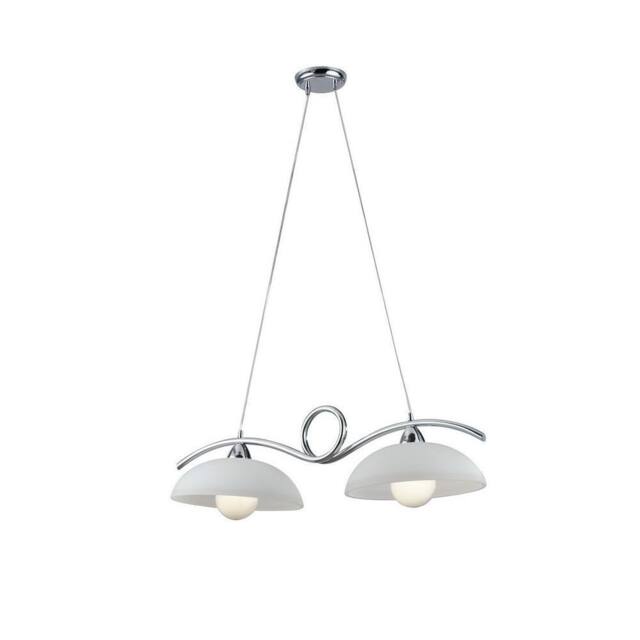 Netlighting HALLEY 2 Light Straight Bar Pendant Ceiling Light Chrome 76x30x24cm in Silver - Size: 76 x 30 x 24 cm - image 1