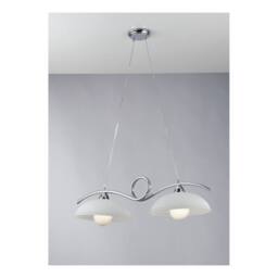 Netlighting HALLEY 2 Light Straight Bar Pendant Ceiling Light Chrome 76x30x24cm in Silver - Size: 76 x 30 x 24 cm - thumbnail 2