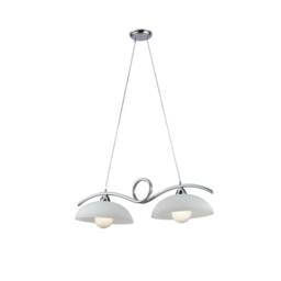 Netlighting HALLEY 2 Light Straight Bar Pendant Ceiling Light Chrome 76x30x24cm in Silver - Size: 76 x 30 x 24 cm - thumbnail 1