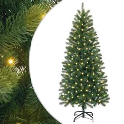 Berkfield Home Artificial Christmas Tree with 150 LEDs Green 120 cm PE & PVC - thumbnail 2