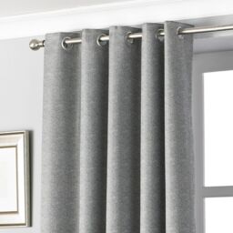 Paoletti Pendleton Eyelet Curtains in Dark Grey - Size: 168 cm width x 137 cm drop - thumbnail 2
