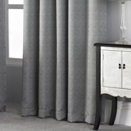 Paoletti Pendleton Eyelet Curtains in Dark Grey - Size: 168 cm width x 137 cm drop - thumbnail 3