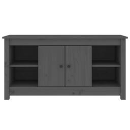 Berkfield Home TV Cabinet Grey 103x36, 5x52 cm Solid Wood Pine - thumbnail 3