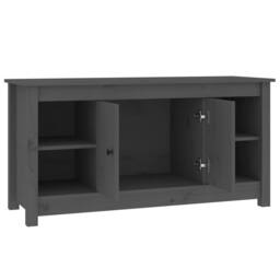 Berkfield Home TV Cabinet Grey 103x36, 5x52 cm Solid Wood Pine - thumbnail 4