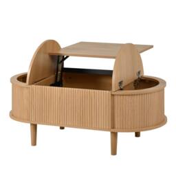 Matteo Adjustable Coffee Table with Storage, Multifunctional Storage Table in Natural - thumbnail 6