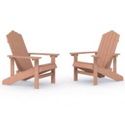 Berkfield Home Garden Adirondack Chairs 2 pcs HDPE Brown - thumbnail 2