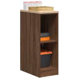 Berkfield Home Garage Storage Cabinet Brown Oak 30x51x85 cm Solid Wood Pine - Size: 30 x 51 x 85 cm - thumbnail 1
