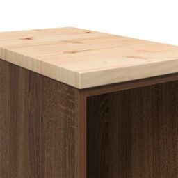 Berkfield Home Garage Storage Cabinet Brown Oak 30x51x85 cm Solid Wood Pine - Size: 30 x 51 x 85 cm - thumbnail 8