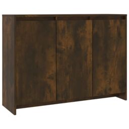 Berkfield Home Sideboard Smoked Oak 102x33x75 cm Engineered Wood in Brown - Size: 102 x 33 x 75 cm - thumbnail 2
