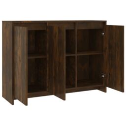 Berkfield Home Sideboard Smoked Oak 102x33x75 cm Engineered Wood in Brown - Size: 102 x 33 x 75 cm - thumbnail 5