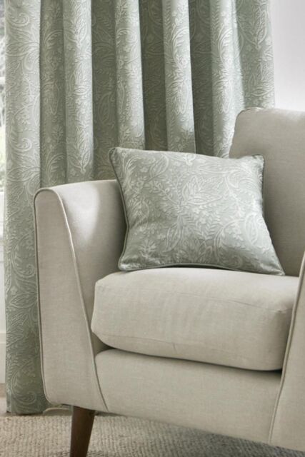 Dreams & Drapes 'Aveline' 100% Cotton Filled Cushion in Green - Size: 43 cm x 43 cm - image 1