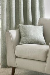 Dreams & Drapes 'Aveline' 100% Cotton Filled Cushion in Green - Size: 43 cm x 43 cm - thumbnail 1
