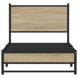 Berkfield Home Metal Bed Frame without Mattress Sonoma Oak 75x190 cm Small Single in Brown - thumbnail 5