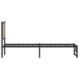 Berkfield Home Metal Bed Frame without Mattress Sonoma Oak 75x190 cm Small Single in Brown - thumbnail 6
