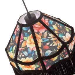 Happy Homewares Black Victorian Empire Lamp Shade with Chic Multi Colour Floral Design - Size: 12 inches - thumbnail 3