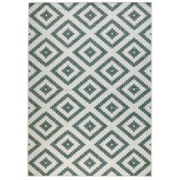 THE RUGS Malta Reversible Indoor Outdoor Rug Flatweave Polypropylene in Green - Size: 80 cm x 350 cm