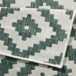 THE RUGS Malta Reversible Indoor Outdoor Rug Flatweave Polypropylene in Green - Size: 80 cm x 350 cm - thumbnail 2