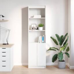 Berkfield Home Highboard White 50x35x180 cm Engineered Wood - Size: 50 x 35 x 180 cm