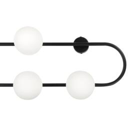 Wyld and Coco Ring Wall Lamp - Black Iron with Four Glass Globes 70 cm - thumbnail 5