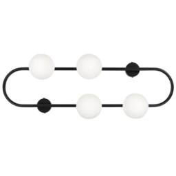 Wyld and Coco Ring Wall Lamp - Black Iron with Four Glass Globes 70 cm - thumbnail 2