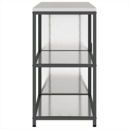 Berkfield Home Kitchen Storage Set with Shelf with Storage with Door Adjustable 2 pcs Sliver 150 x 50 x 92 cm in Silver - thumbnail 9
