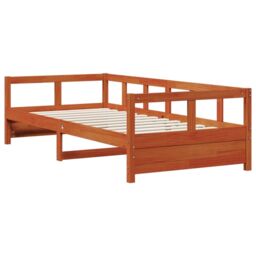 Berkfield Home Daybed without Mattress Wax Brown 90x200 cm Solid Wood Pine - thumbnail 3