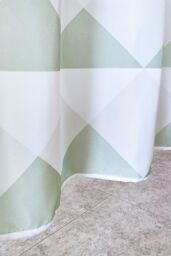Neel Blue Geometric Design Bathroom Shower Curtain, Polyester Fabric Water Resistant in Green - Size: 180 cm width x 180 cm drop - thumbnail 3