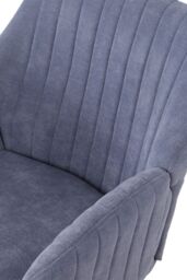 Living and Home Grey Upholstered Leisure Swivel Chair with Metal Legs - thumbnail 7