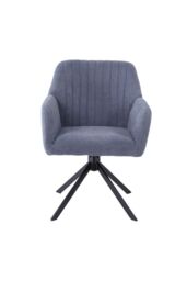 Living and Home Grey Upholstered Leisure Swivel Chair with Metal Legs - thumbnail 3