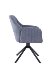 Living and Home Grey Upholstered Leisure Swivel Chair with Metal Legs - thumbnail 5