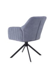 Living and Home Grey Upholstered Leisure Swivel Chair with Metal Legs - thumbnail 4