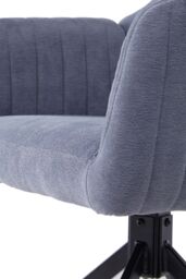Living and Home Grey Upholstered Leisure Swivel Chair with Metal Legs - thumbnail 9