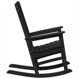 Berkfield Home Garden Rocking Chair Black 70x92x108 cm HDPE - Size: 70 x 92 x 108 cm - thumbnail 5