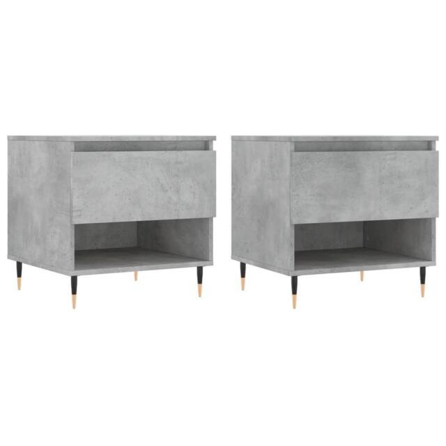 Berkfield Home Coffee Tables 2 pcs Concrete Grey 50x46x50 cm Engineered Wood - Size: 50 x 46 x 50 cm - image 1