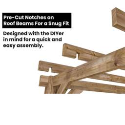 Dunster House Wooden Pergola Garden Plant Frame Furniture Kit Leviathan 2.5m x 2.5m in Brown - thumbnail 4