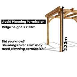 Dunster House Wooden Pergola Garden Plant Frame Furniture Kit Leviathan 2.5m x 2.5m in Brown - thumbnail 7