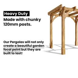 Dunster House Wooden Pergola Garden Plant Frame Furniture Kit Leviathan 2.5m x 2.5m in Brown - thumbnail 5