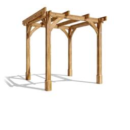 Dunster House Wooden Pergola Garden Plant Frame Furniture Kit Leviathan 2.5m x 2.5m in Brown - thumbnail 1