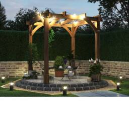 Dunster House Wooden Pergola Garden Plant Frame Furniture Kit Leviathan 2.5m x 2.5m in Brown - thumbnail 3