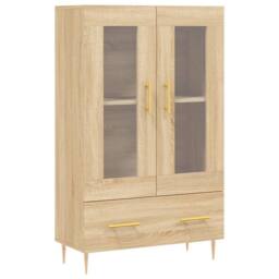 Berkfield Home Highboard Sonoma Oak 69.5x31x115 cm Engineered Wood in Brown - thumbnail 3