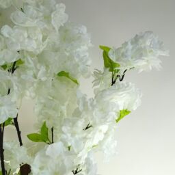 Leaf Artificial Blossom Tree White 150cm 5ft Realistic Faux House Plant Fully Potted Botanik - thumbnail 4