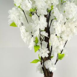 Leaf Artificial Blossom Tree White 150cm 5ft Realistic Faux House Plant Fully Potted Botanik - thumbnail 2