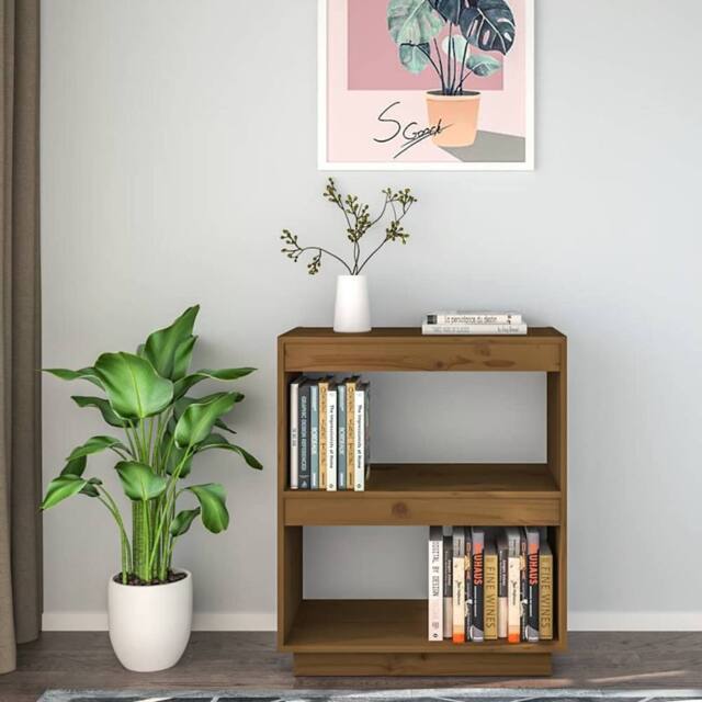 Berkfield Home Beautiful Book Cabinet Honey Brown 60x35x71 cm Solid Wood Pine - Size: 60 x 35 x 71 cm - image 1