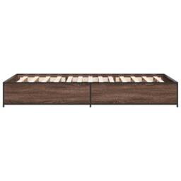 Berkfield Home Durable Bed Frame without Mattress Brown Oak 75x190 cm Small Single - thumbnail 5