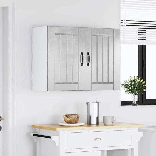 Berkfield Home Kitchen Wall Cabinet Lucca Concrete Grey Engineered Wood - image 1