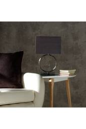 K LIVING Lizzy Chrome Table Lamp with Hanging Ball pendant & grey shade in Silver - thumbnail 2
