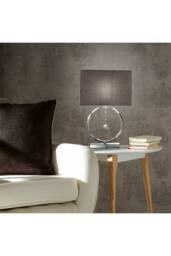 K LIVING Lizzy Chrome Table Lamp with Hanging Ball pendant & grey shade in Silver